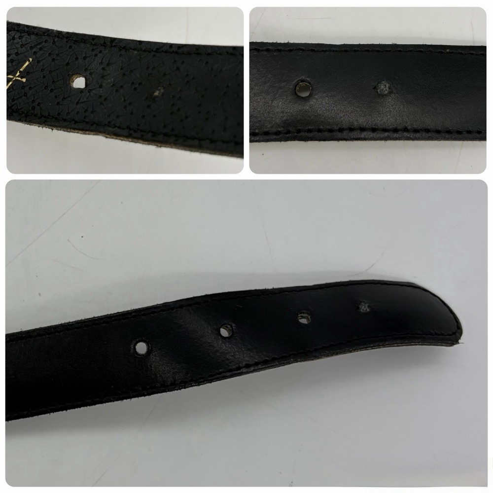 Vintage Avignon Womens M Belt Black Leather Silver & Gold Beading Boho Western - Picture 5 of 16